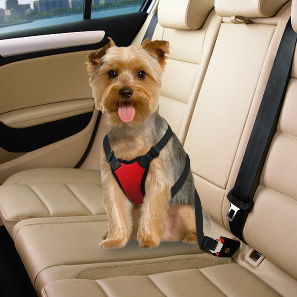 Nylon Dog Car Seat Belt Mesh Pet Dogs Safety Car Harness Soft Padded Vest Vehicle Seatbelt Lead Leash For Medium Large