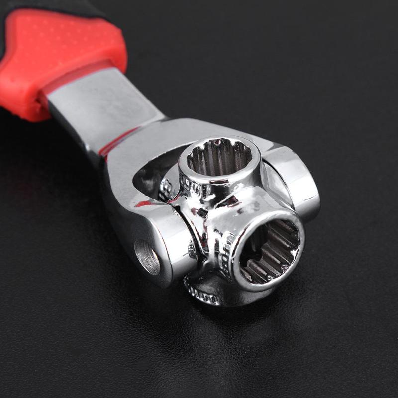 Tiger Wrench 48 in 1 Tools Socket Works with Spline Bolts Torx 360 Degree 6-Point Universial Furniture Car Repair 25cm only red