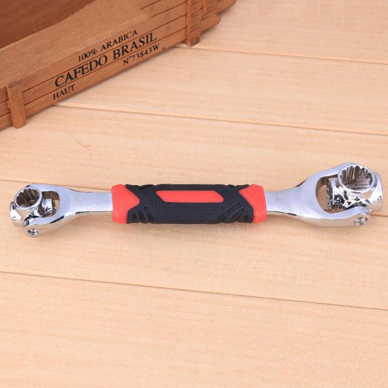 Tiger Wrench 48 in 1 Tools Socket Works with Spline Bolts Torx 360 Degree 6-Point Universial Furniture Car Repair 25cm only red