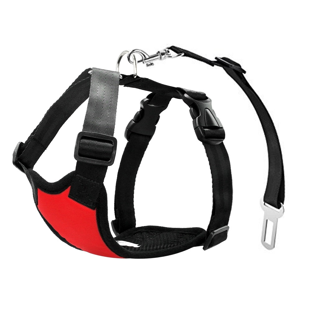Nylon Dog Car Seat Belt Mesh Pet Dogs Safety Car Harness Soft Padded Vest Vehicle Seatbelt Lead Leash For Medium Large