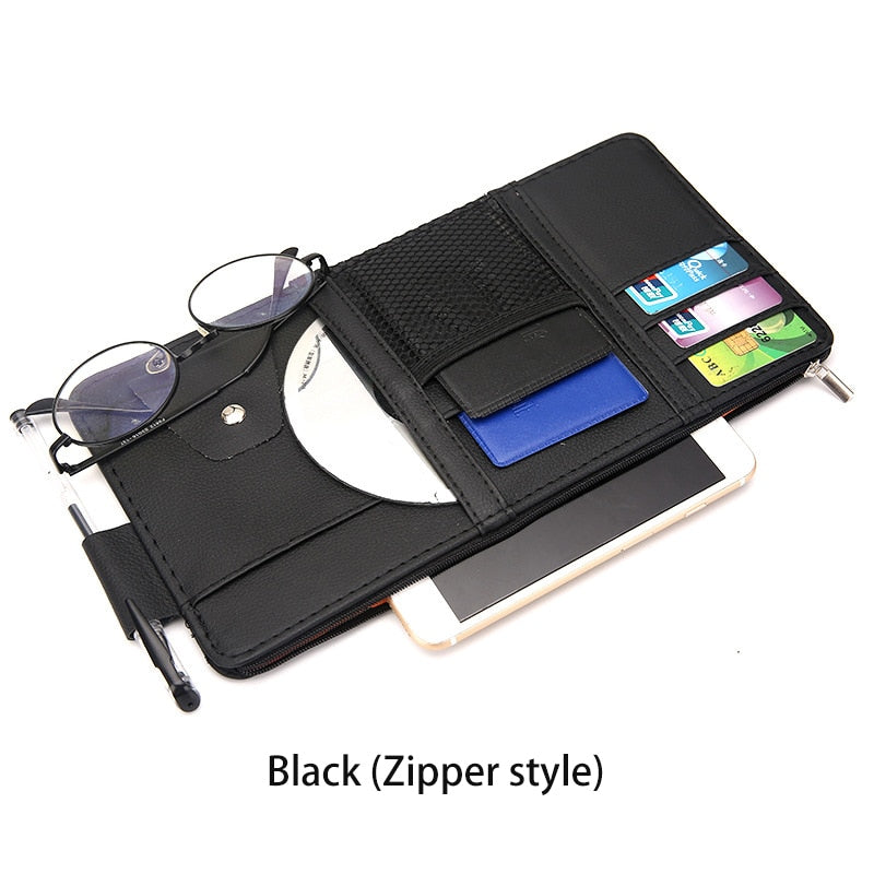 Car Sun Visor Organizer for Cards, Glasses & Documents