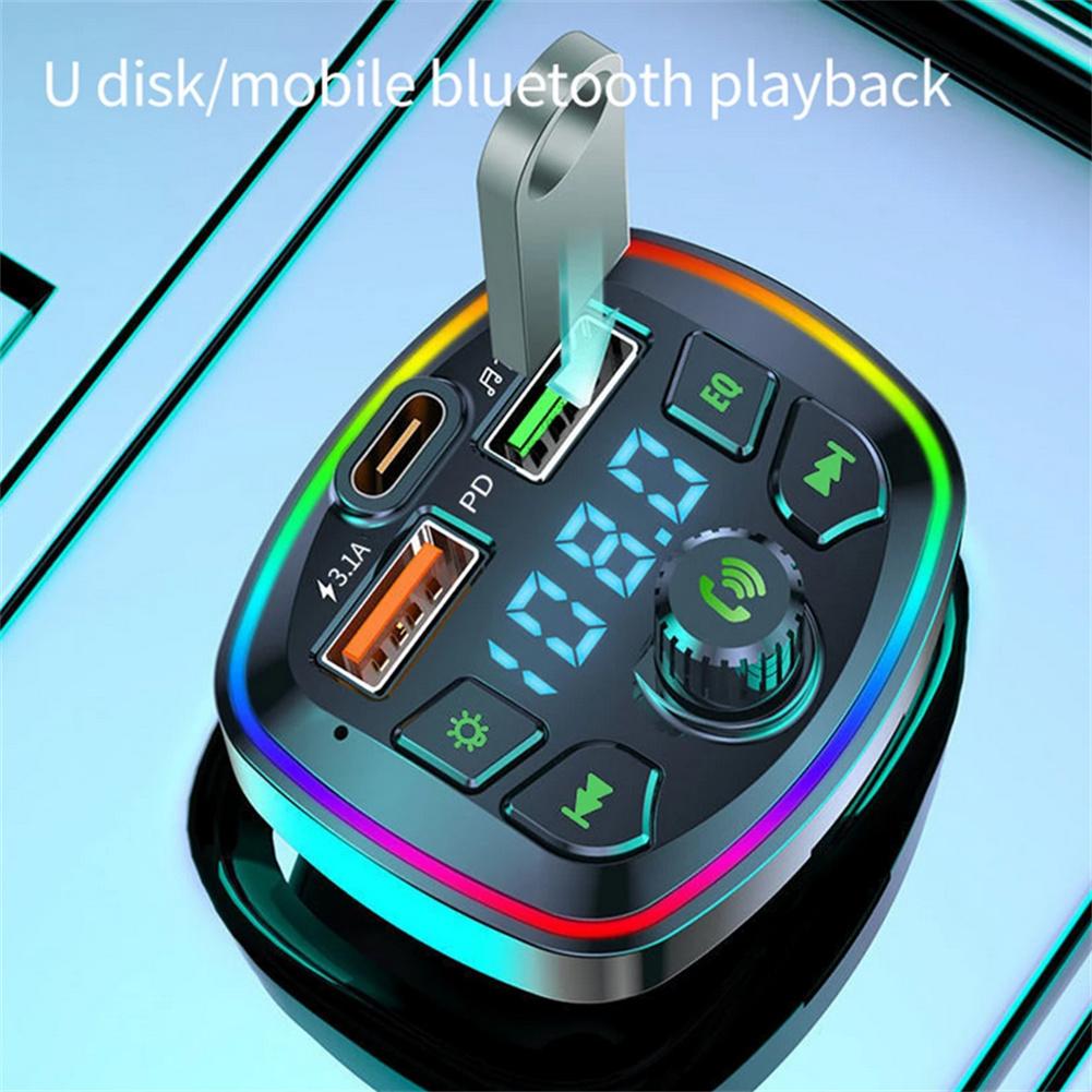 Car Bluetooth Mp3 Player Hands Free Call Voice Broadcast Pd Fast Charging Usb Flash Drive