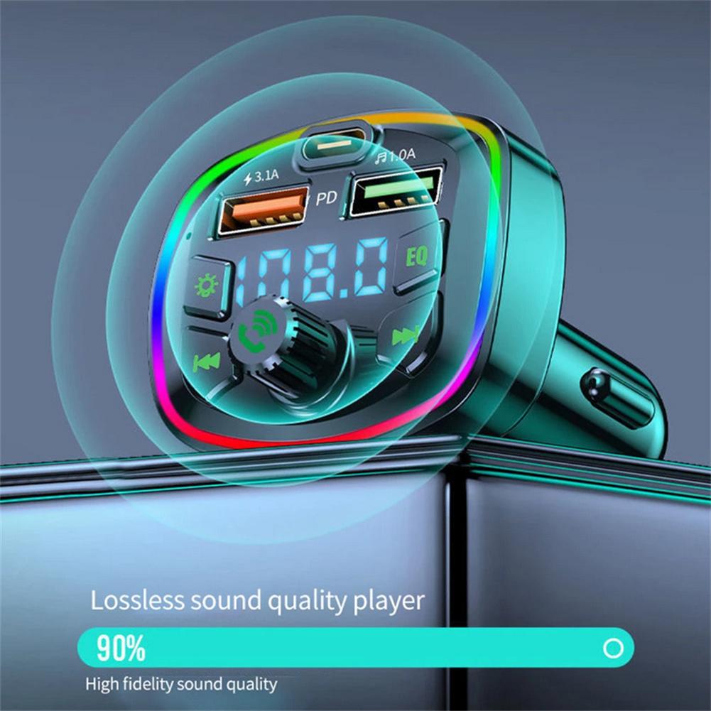 Car Bluetooth Mp3 Player Hands Free Call Voice Broadcast Pd Fast Charging Usb Flash Drive