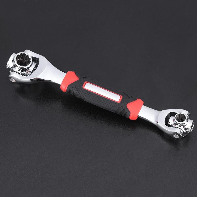 Tiger Wrench 48 in 1 Tools Socket Works with Spline Bolts Torx 360 Degree 6-Point Universial Furniture Car Repair 25cm only red